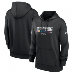 Women New York Giants 2022 Black NFL Crucial Catch Therma Performance Pullover Hoodie