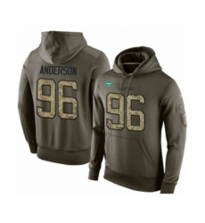 Football Mens New York Jets 96 Henry Anderson Green Salute To Service Pullover Hoodie