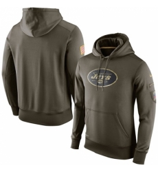 NFL Mens New York Jets Nike Olive Salute To Service KO Performance Hoodie