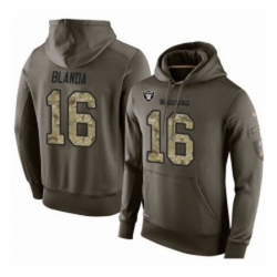 NFL Nike Oakland Raiders 16 George Blanda Green Salute To Service Mens Pullover Hoodie