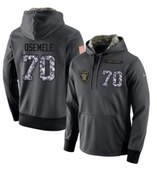 NFL Nike Oakland Raiders 70 Kelechi Osemele Stitched Black Anthracite Salute to Service Player Performance Hoodie