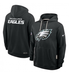 Men Philadelphia Eagles Black Sideline Standard Issue Initial Home Dri FIT Pullover Hoodie