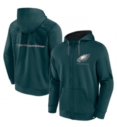 Men Philadelphia Eagles Green Defender Evo Full Zip Hoodie