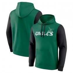 Men Philadelphia Eagles Green Outline Pullover Hoodie
