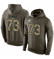 NFL Nike Philadelphia Eagles 73 Isaac Seumalo Green Salute To Service Mens Pullover Hoodie