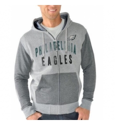 NFL Philadelphia Eagles G III Sports by Carl Banks Safety Tri Blend Full Zip Hoodie Heathered Gray