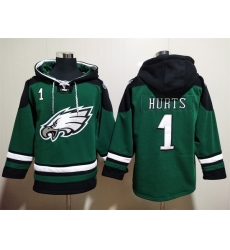 Philadelphia Eagles Green Sitched Pullover Hoodie #1 Jalen Hurts Philadelphia Eagles Green Sitched Pullover Hoodie #1 Jalen Hurts
