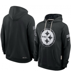 Men Pittsburgh Steelers Black 2026 Salute to Service Sideline Dri FIT Pullover Hoodie