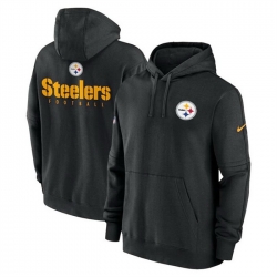 Men Pittsburgh Steelers Black Sideline Club Fleece Pullover Hoodie