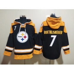 NFL Men Pittsburgh Steelers 7 Ben Roethlisberger Stitched Hoodie