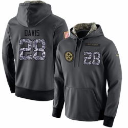 NFL Mens Nike Pittsburgh Steelers 28 Sean Davis Stitched Black Anthracite Salute to Service Player Performance Hoodie