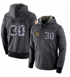 NFL Mens Nike Pittsburgh Steelers 30 James Conner Stitched Black Anthracite Salute to Service Player Performance Hoodie