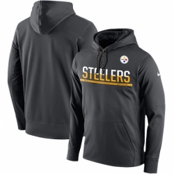 NFL Mens Pittsburgh Steelers Nike Anthracite Sideline Circuit Pullover Performance Hoodie