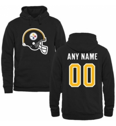 NFL Pittsburgh Steelers Black Custom Name Number Helmet Pullover Hoodie