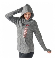 NFL San Francisco 49ers G III 4Her by Carl Banks Womens Recovery Full Zip Hoodie Heathered Gray