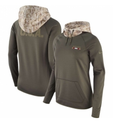 NFL Womens San Francisco 49ers Nike Olive Salute to Service Performance Pullover Hoodie