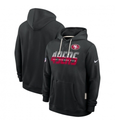 Men San Francisco 49ers Black Sideline Standard Issue Top Prospect Dri FIT Hoodie