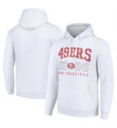 Men San Francisco 49ers White Throwback Logo Pullover Hoodie