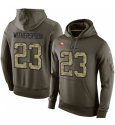 NFL Nike San Francisco 49ers 23 Ahkello Witherspoon Green Salute To Service Mens Pullover Hoodie