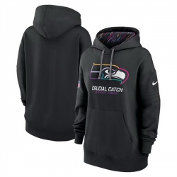 Women Seattle Seahawks Black 2024 Crucial Catch Club Pullover Hoodie