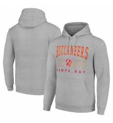 Men Tampa Bay Buccaneers Grey Throwback Logo Pullover Hoodie