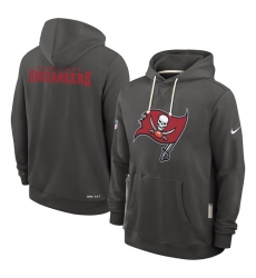 Men Tampa Bay Buccaneers Pewter Sideline Standard Issue Initial Home Dri FIT Pullover Hoodie