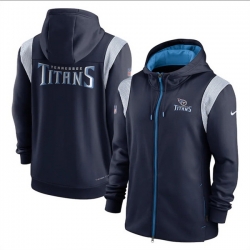 Men Tennessee Titans Navy Zipper Hoodie