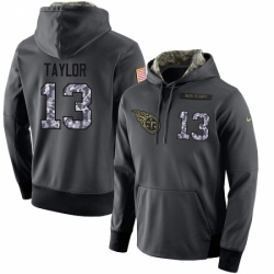 NFL Mens Nike Tennessee Titans 13 Taywan Taylor Stitched Black Anthracite Salute to Service Player Performance Hoodie