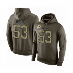 Football Mens Washington Redskins 53 Jon Bostic Green Salute To Service Pullover Hoodie