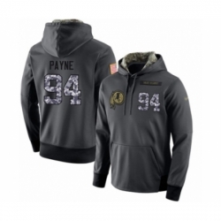 Football Washington Redskins 94 DaRon Payne Stitched Black Anthracite Salute to Service Player Performance Hoodie