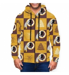 Redskins Team Ugly Christmas Mens Zip Hooded Sweatshirt