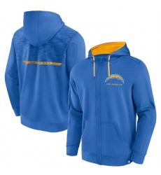 Men Los Angeles Chargers Blue Defender Evo Full Zip Hoodie