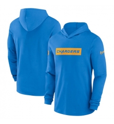 Men Los Angeles Chargers Blue Sideline Performance Hoodie