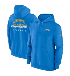 Men Los Angeles Chargers Light Blue Sideline Club Fleece Pullover Hoodie