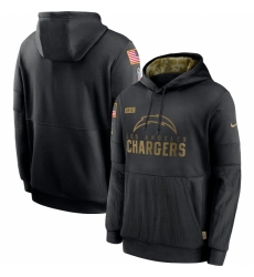 Men Los Angeles Chargers Nike 2020 Salute to Service Sideline Performance Pullover Hoodie Black