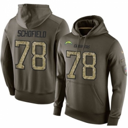 NFL Nike Los Angeles Chargers 78 Michael Schofield Green Salute To Service Mens Pullover Hoodie