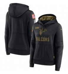 Women Atlanta Falcons Nike 2020 Salute to Service Performance Pullover Hoodie Black