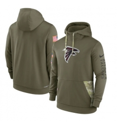 Men Atlanta Falcons 2022 Olive Salute To Service Therma Performance Pullover Hoodie