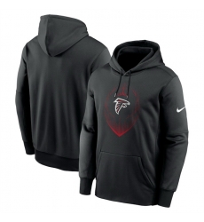 Men Atlanta Falcons Black Icon Performance Pullover Hoodie