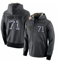 NFL Mens Nike Atlanta Falcons 71 Wes Schweitzer Stitched Black Anthracite Salute to Service Player Performance Hoodie