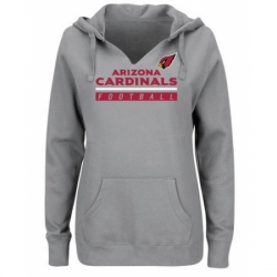 NFL Arizona Cardinals Majestic Women Self Determination Pullover Hoodie Heather Gray