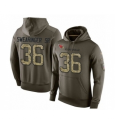 Football Arizona Cardinals 36 DJ Swearinger SR Green Salute To Service Mens Pullover Hoodie