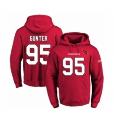 Football Mens Arizona Cardinals 95 Rodney Gunter Red Name Number Pullover Hoodie