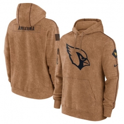 Men Arizona Cardinals 2023 Brown Salute To Service Pullover Hoodie