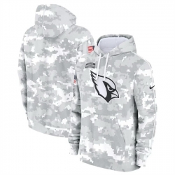 Men Arizona Cardinals 2024 Arctic Camo Salute To Service Club Fleece Pullover Stitched Hoodie