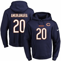 NFL Mens Nike Chicago Bears 20 Prince Amukamara Navy Blue Name Number Pullover Hoodie