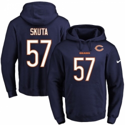 NFL Mens Nike Chicago Bears 57 Dan Skuta Navy Blue Name Number Pullover Hoodie