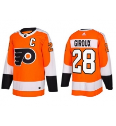 Men Adidas Philadelphia Flyers 28 Claude Giroux Orange With C Patch Home NHL Jersey