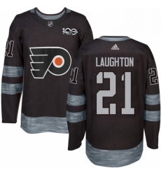 Mens Adidas Philadelphia Flyers 21 Scott Laughton Premier Black 1917 2017 100th Anniversary NHL Jersey 