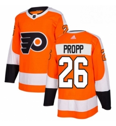 Mens Adidas Philadelphia Flyers 26 Brian Propp Premier Orange Home NHL Jersey 